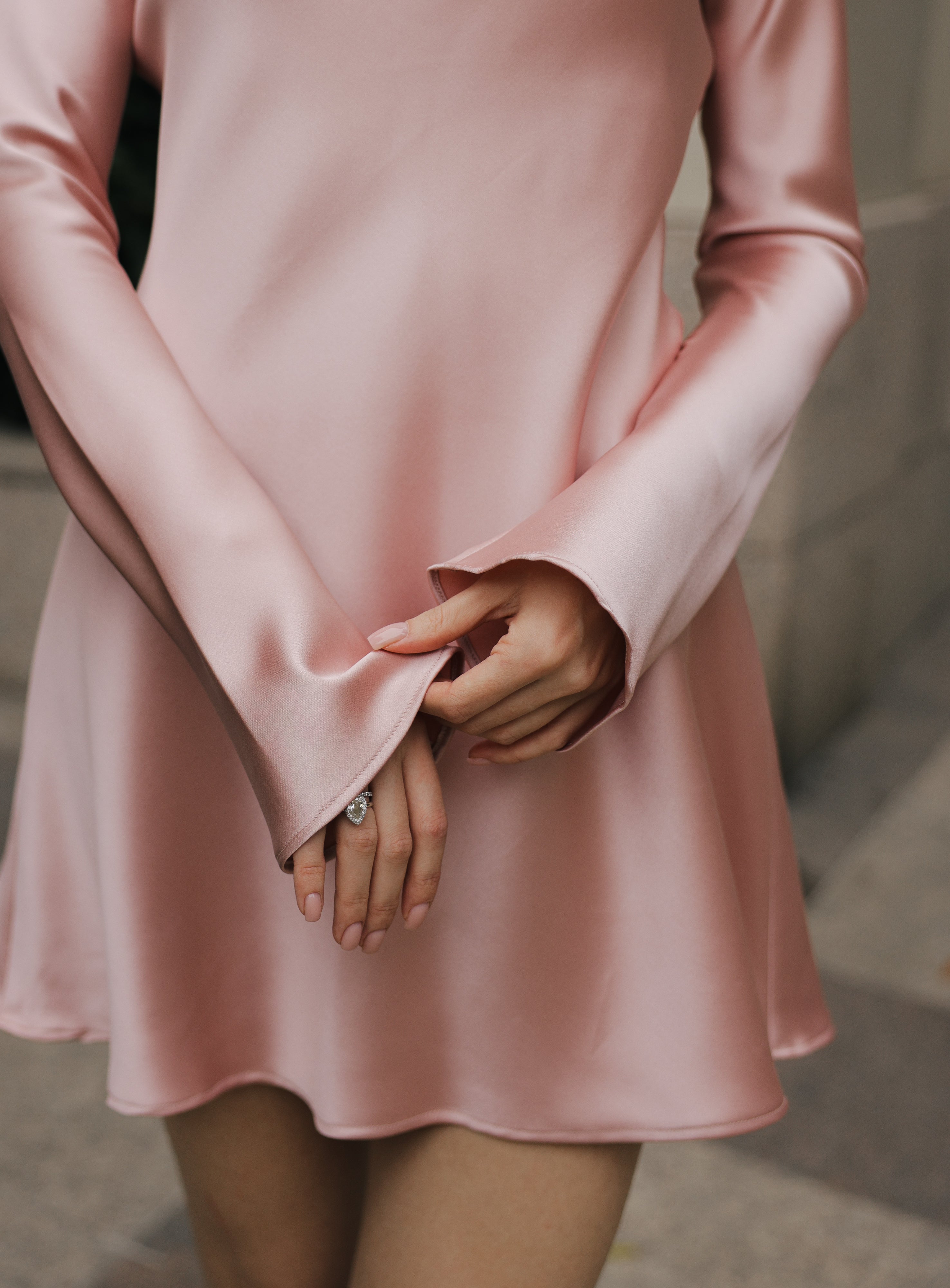 Capri satin mini dress - pink