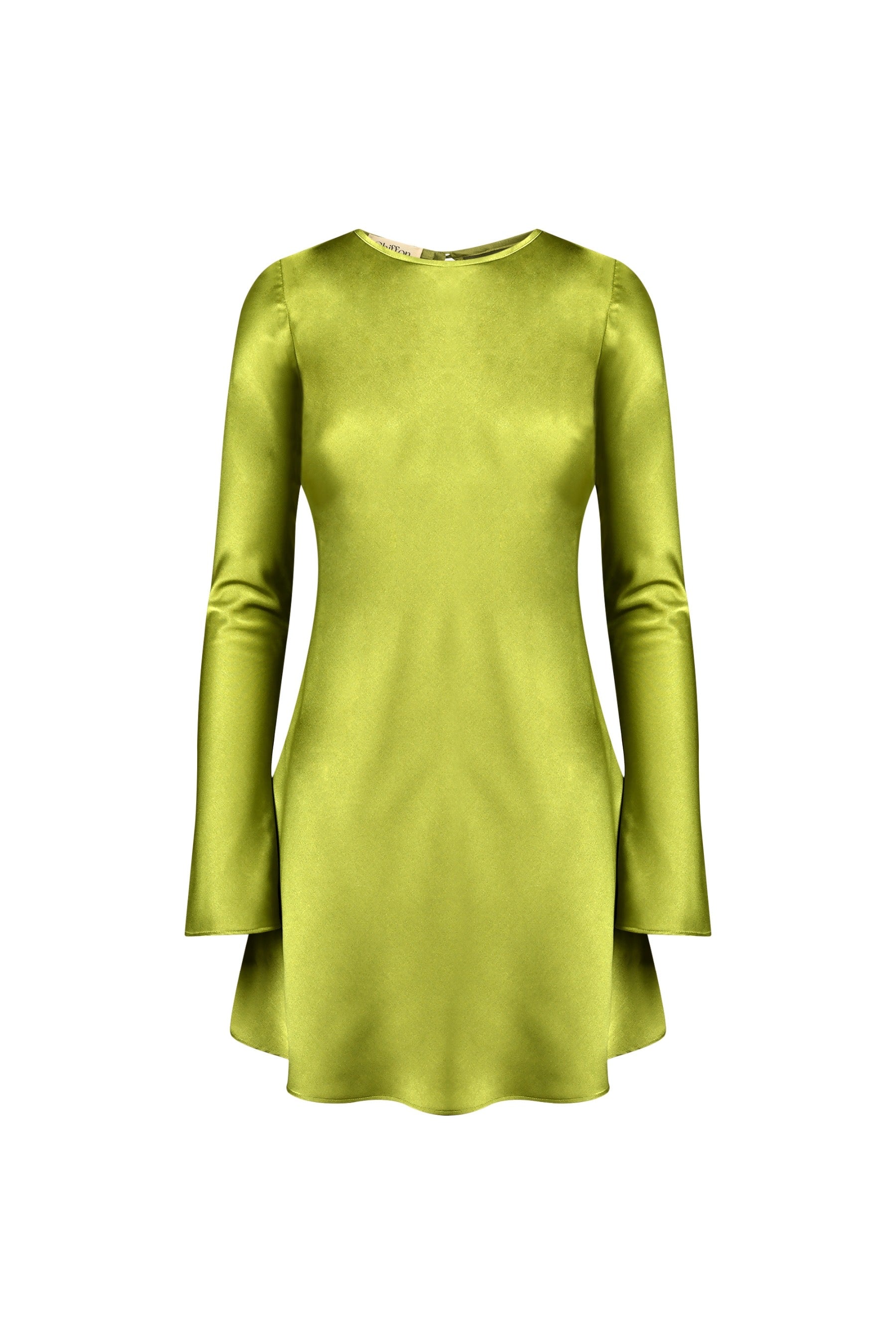 Capri satin mini dress - green